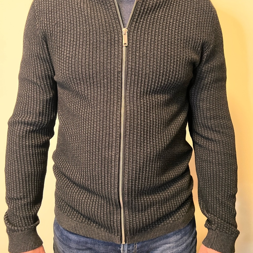 Men's Jack and Jones Gray Zip-Up Sweater